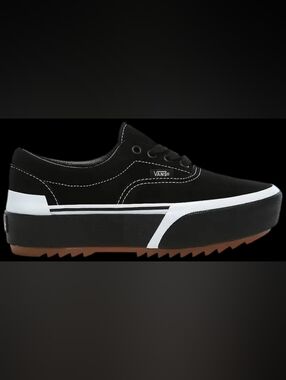 Vans Era Stacked Black Suede platform Skate Sneakers Size 5.5